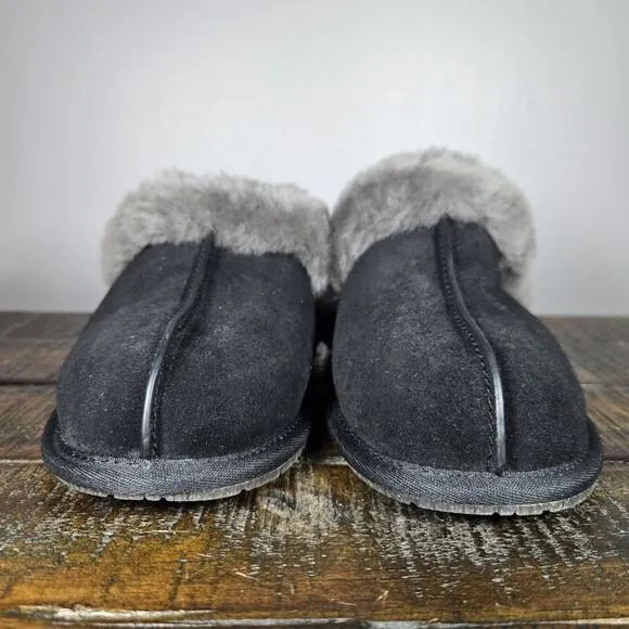 NEW UGG Scuffette II Womens Size 7 Slip On Mules Fluffy Slippers Shoes Black
