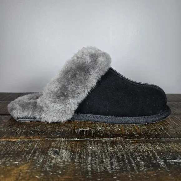 NEW UGG Scuffette II Womens Size 7 Slip On Mules Fluffy Slippers Shoes Black