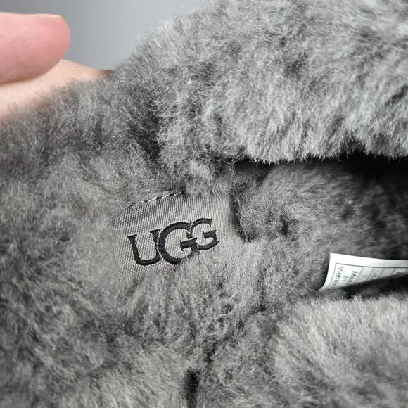 NEW UGG Scuffette II Womens Size 7 Slip On Mules Fluffy Slippers Shoes Black