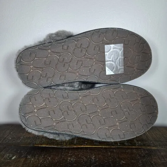 NEW UGG Scuffette II Womens Size 7 Slip On Mules Fluffy Slippers Shoes Black