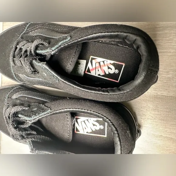New Unisex kids  All Black Old Skool Platform Canvas Suede Walking Shoes US 13.5