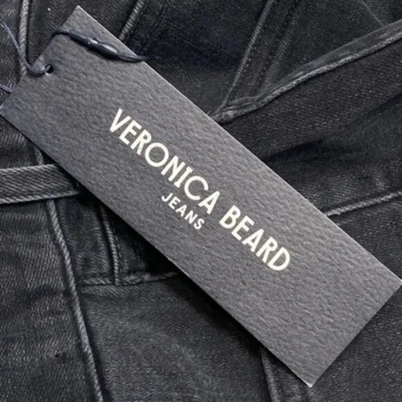 NEW VERONICA BEARD Womens Jean Washed Onyx Black Size 26 Beverly Skinny Flare