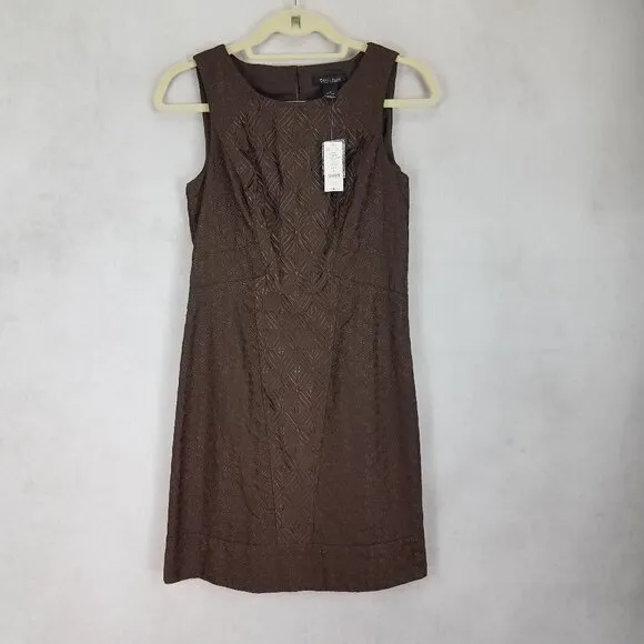 NEW WHBM White House Black Market 0 Embroidered Sleeveless Mini Sheath Dress