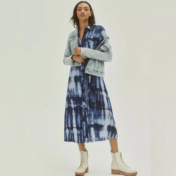 New Women’s Maeve Tereza Midi Shirtdress By Anthropologie!!🔥🔥🔥