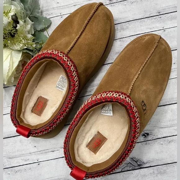 New Women's UGG Brand Platform Tazz Slipper Sandals Shoes Chestnut