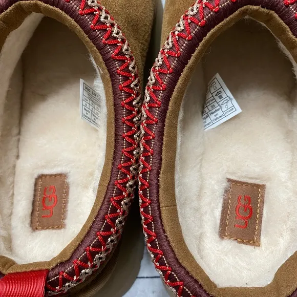 New Women's UGG Brand Platform Tazz Slipper Sandals Shoes Chestnut