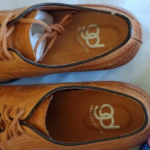 New Yorta Tan Men's classic Oxford wing tip Gravity Defyer Dress Shoes