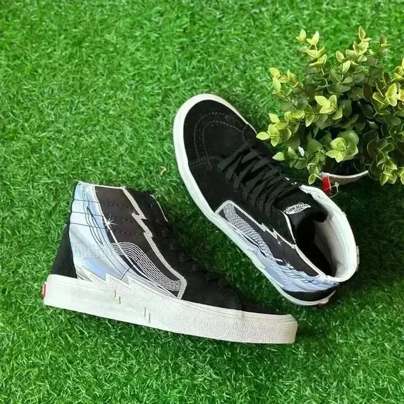 NEW🌟Vans Sk8 Hi Bolt Chrome Flash Black