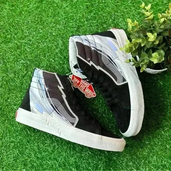 NEW🌟Vans Sk8 Hi Bolt Chrome Flash Black