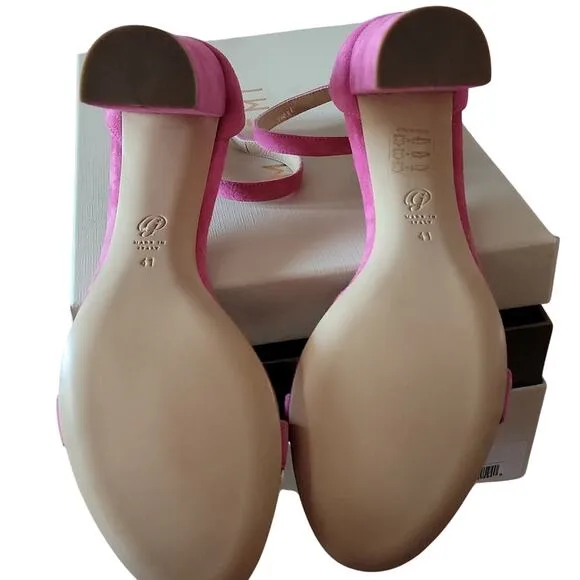 NIB M. Gemi The Pilone 90mm Suede Sandals, 41