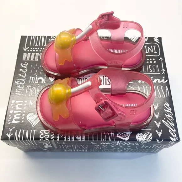 NIB! MINI MELISSA Pink Lollipop Shoes Size 5