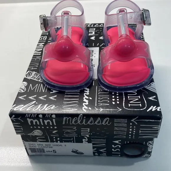 NIB! MINI MELISSA Pink Lollipop Shoes Size 5