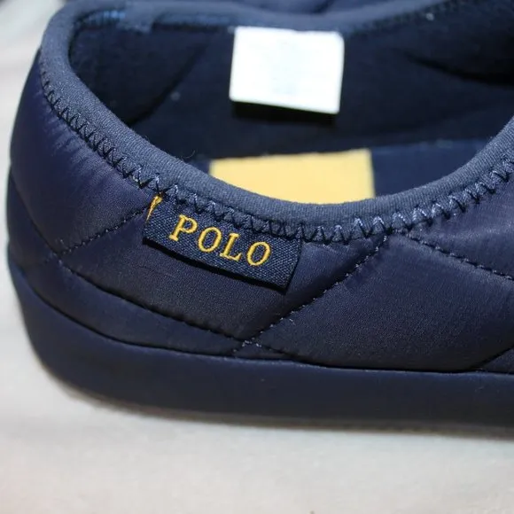 NIB POLO RALPH LAUREN MEN'S PUFFER SLIP ON CLOG‎ SLIPPERS NAVY BLUE