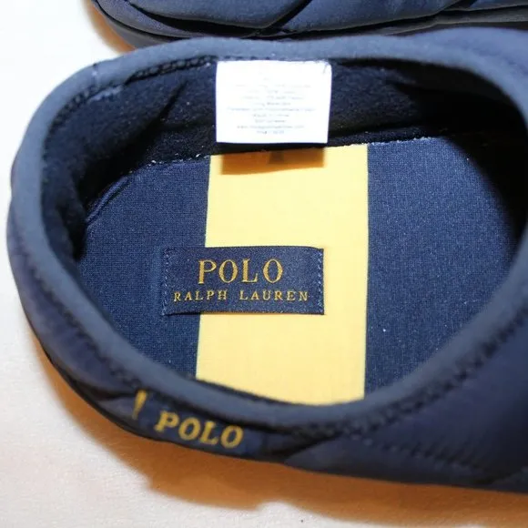 NIB POLO RALPH LAUREN MEN'S PUFFER SLIP ON CLOG‎ SLIPPERS NAVY BLUE