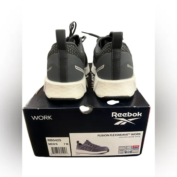 NIB Reebok Men’s Fusion Flexweave Comp Toe Industrial Shoes in Charcoal size 7