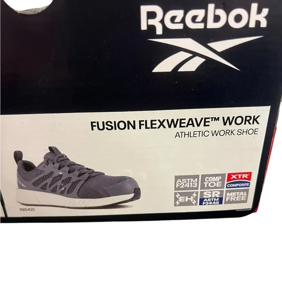 NIB Reebok Men’s Fusion Flexweave Comp Toe Industrial Shoes in Charcoal size 7