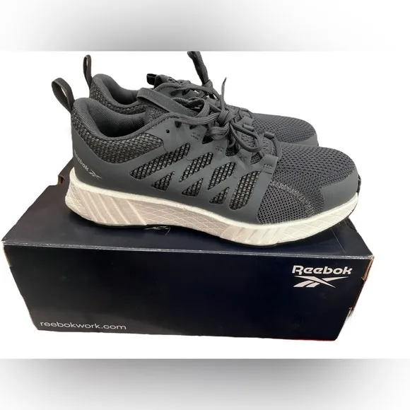 NIB Reebok Men’s Fusion Flexweave Comp Toe Industrial Shoes in Charcoal size 7