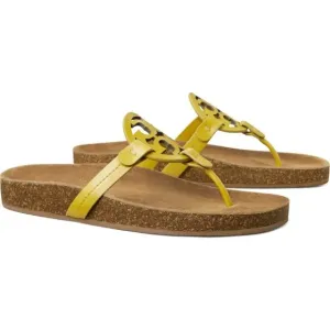 NIB Tory Burch Ergonomic Miller Cloud Leather Sandal Lemon Lime Green US 8 AUTH