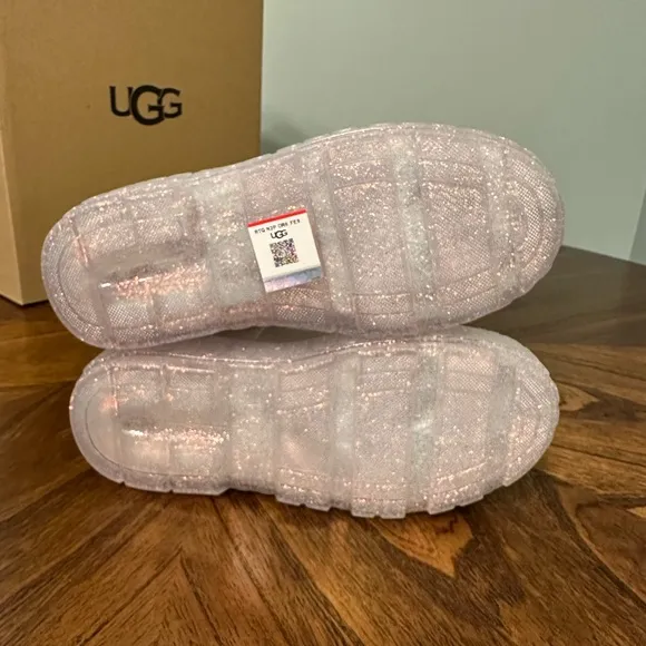 NIB UGG Drizlita Glitter Women's Waterproof RainSnow Boots in Glitter Glam
