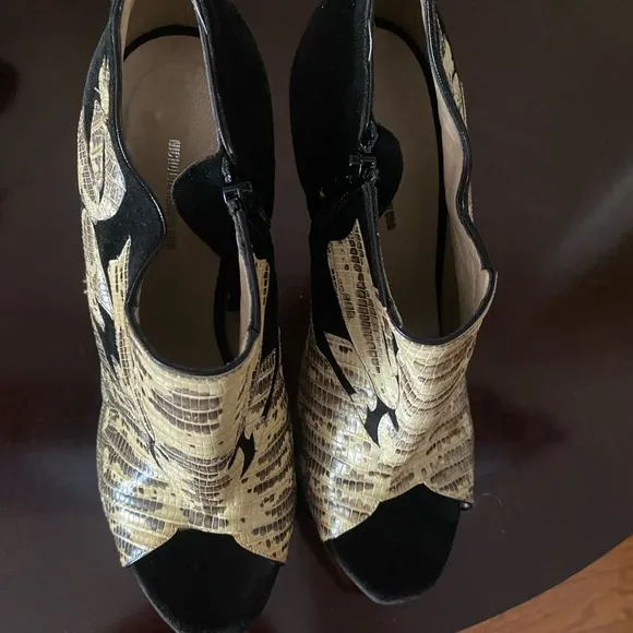 Nicholas Kirkwood Snakeskin Platform Boots Shoes 39.5 US 9 Avant Garde Amazing!