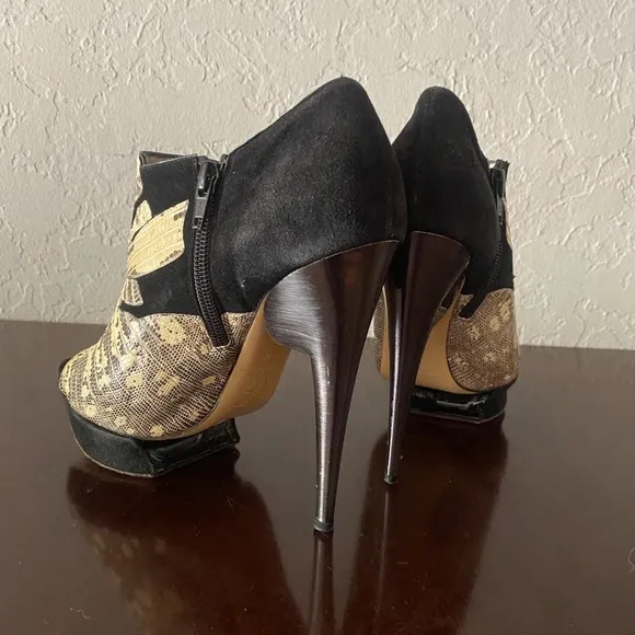 Nicholas Kirkwood Snakeskin Platform Boots Shoes 39.5 US 9 Avant Garde Amazing!
