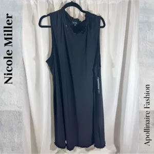 Nicole Miller Black Sleeveless Dress Size 3X NWT