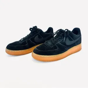 Nike Air Force 1 ‘07 low black suede gum sneakers, size 8.5