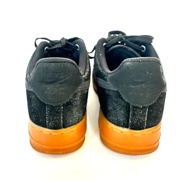 Nike Air Force 1 ‘07 low black suede gum sneakers, size 8.5
