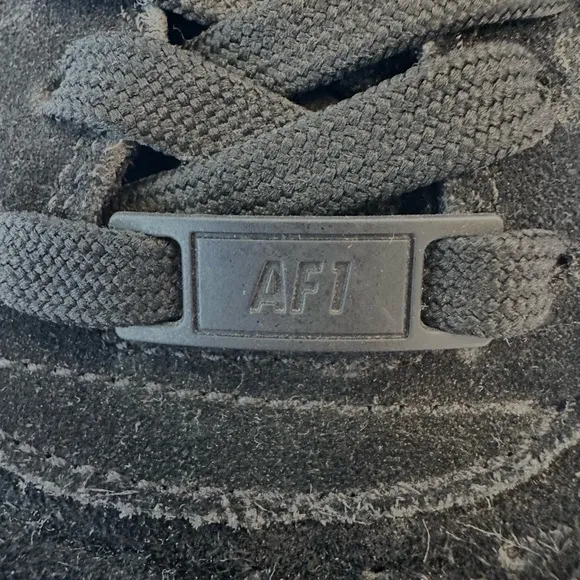 Nike Air Force 1 ‘07 low black suede gum sneakers, size 8.5