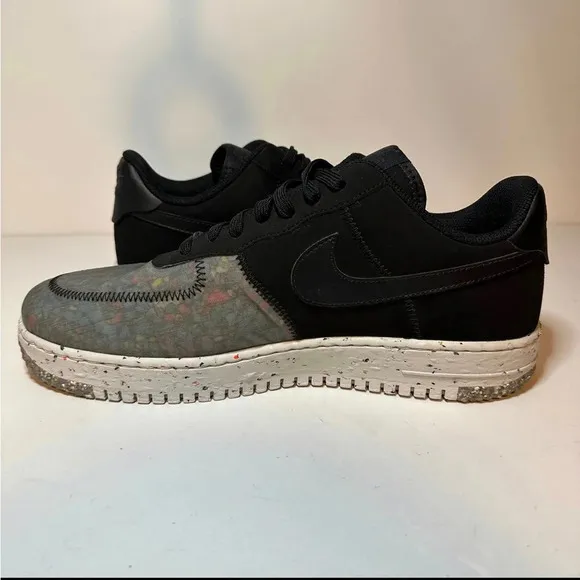 Nike Air Force 1 Crater Recycled Black Sneakers (CZ1524 002) Mens Size 11.5