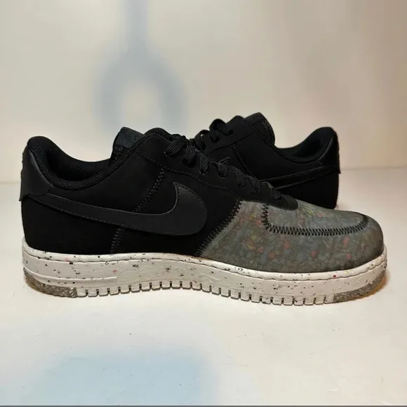 Nike Air Force 1 Crater Recycled Black Sneakers (CZ1524 002) Mens Size 11.5