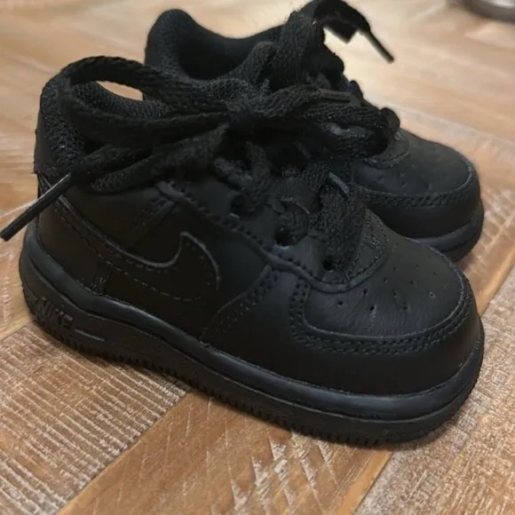 Nike Air Force 1 Low Rise Triple Black Sneakers Shoes