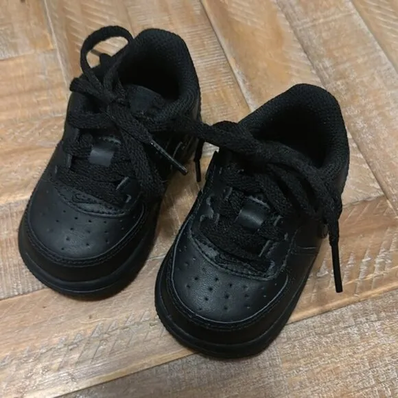 Nike Air Force 1 Low Rise Triple Black Sneakers Shoes