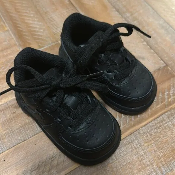 Nike Air Force 1 Low Rise Triple Black Sneakers Shoes