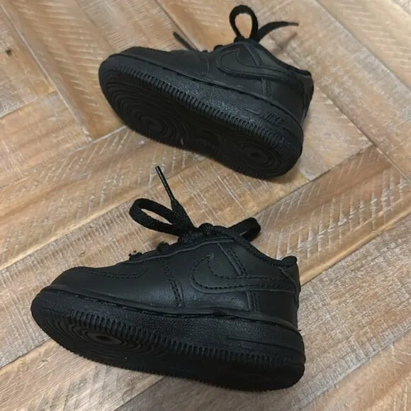 Nike Air Force 1 Low Rise Triple Black Sneakers Shoes