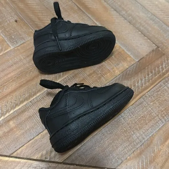 Nike Air Force 1 Low Rise Triple Black Sneakers Shoes