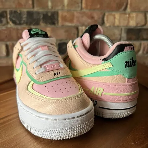 Nike Air Force 1 Shadow Arctic Punch Barely Volt W Shoes Sneakers Women's 5.5