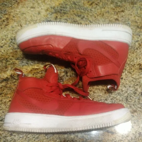 Nike Air Force 1 Ultra Force Basketball Shoes Mens 9 Red Athletic Sneakers