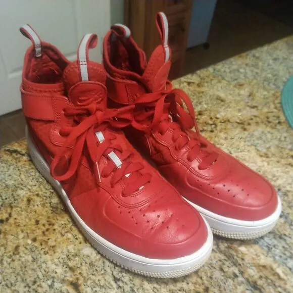 Nike Air Force 1 Ultra Force Basketball Shoes Mens 9 Red Athletic Sneakers