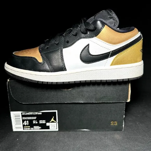 Nike Air Jordan 1 Low GS Gold Toe 2019 Men's Shoes - Size 4.5