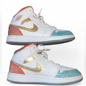 Nike Air Jordan 1  Mid UNC to Chicago Blue Red 6.5