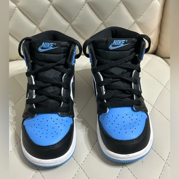 NIKE AIR JORDAN Retro OG High Top UNC Toe toddler shoes size 8c blue
