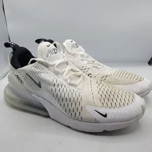 Nike Air Max 270 Mens 9 White Black Running Athletic Comfort Shoes AH8050-100