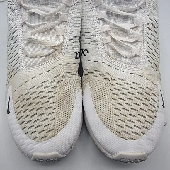 Nike Air Max 270 Mens 9 White Black Running Athletic Comfort Shoes AH8050-100