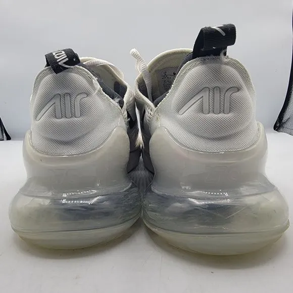 Nike Air Max 270 Mens 9 White Black Running Athletic Comfort Shoes AH8050-100