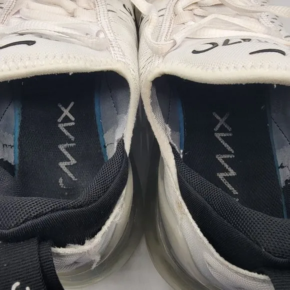 Nike Air Max 270 Mens 9 White Black Running Athletic Comfort Shoes AH8050-100