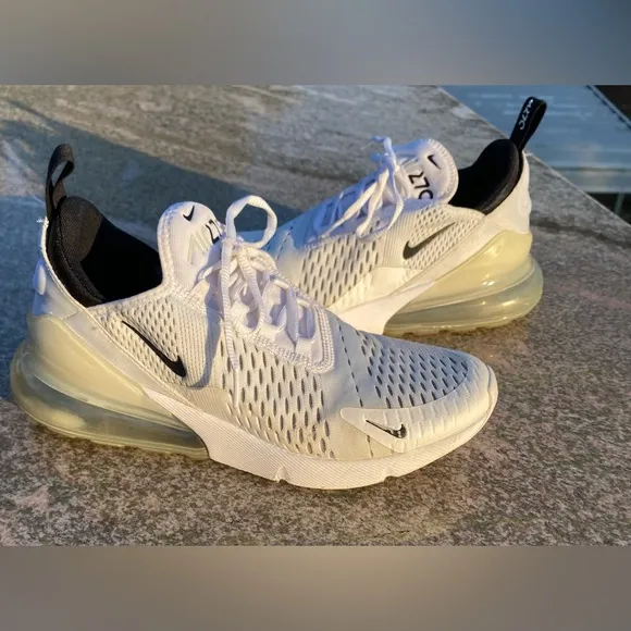 Nike Air Max 270 White and Black Athletic Shoes