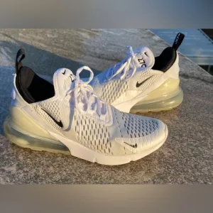 Nike Air Max 270 White and Black Athletic Shoes