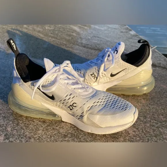 Nike Air Max 270 White and Black Athletic Shoes