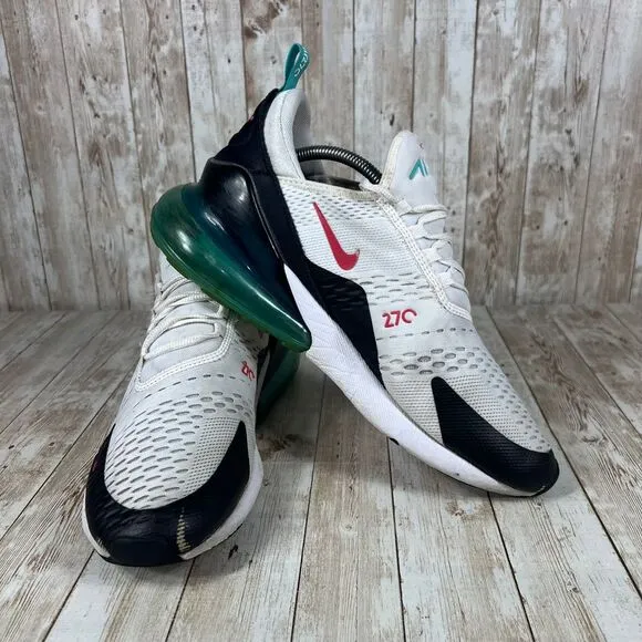Nike‎ Air Max 270 White Black Teal Red Sneakers Athletic mens 11 dr9876 100